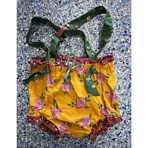 Matilda Jane Clothing Girls Floral Bloomer Shorts 12-18M Yellow Pink Green